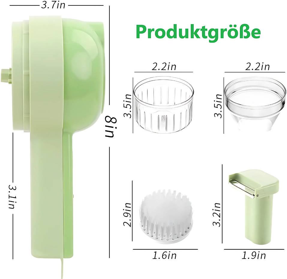 Elektrisches Gemüseschneider-Set - 4 in 1 Tragbar