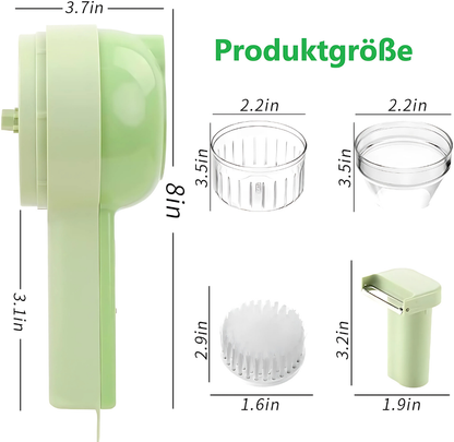 Elektrisches Gemüseschneider-Set - 4 in 1 Tragbar